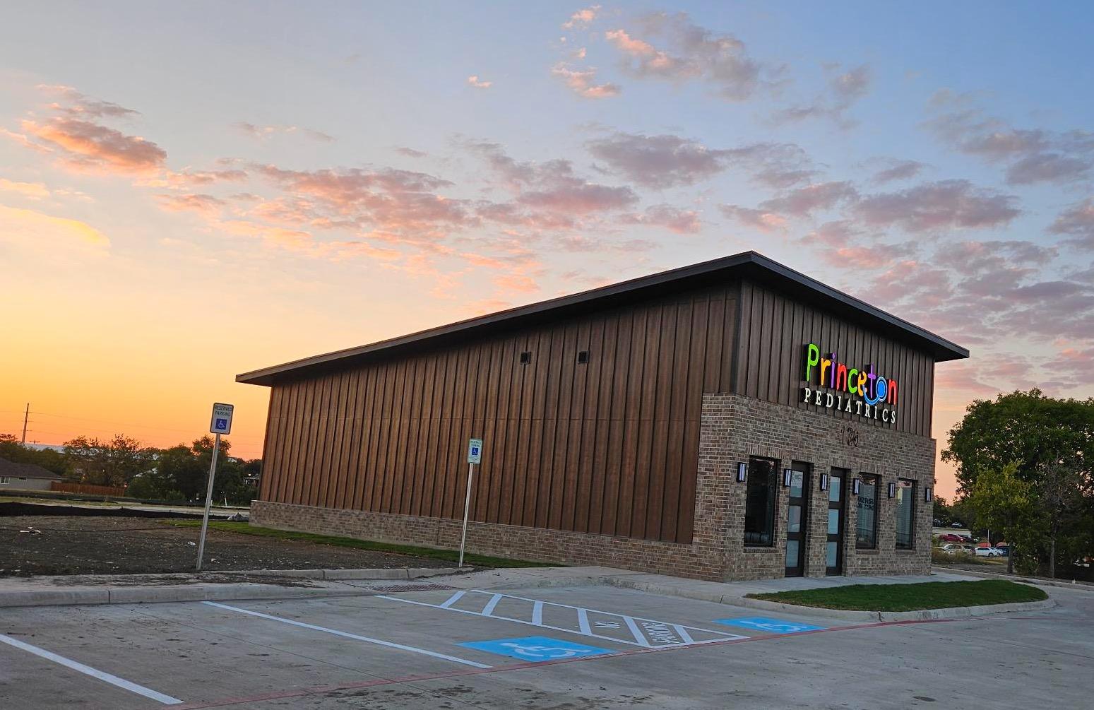 Princeton Pediatrics building at sunset